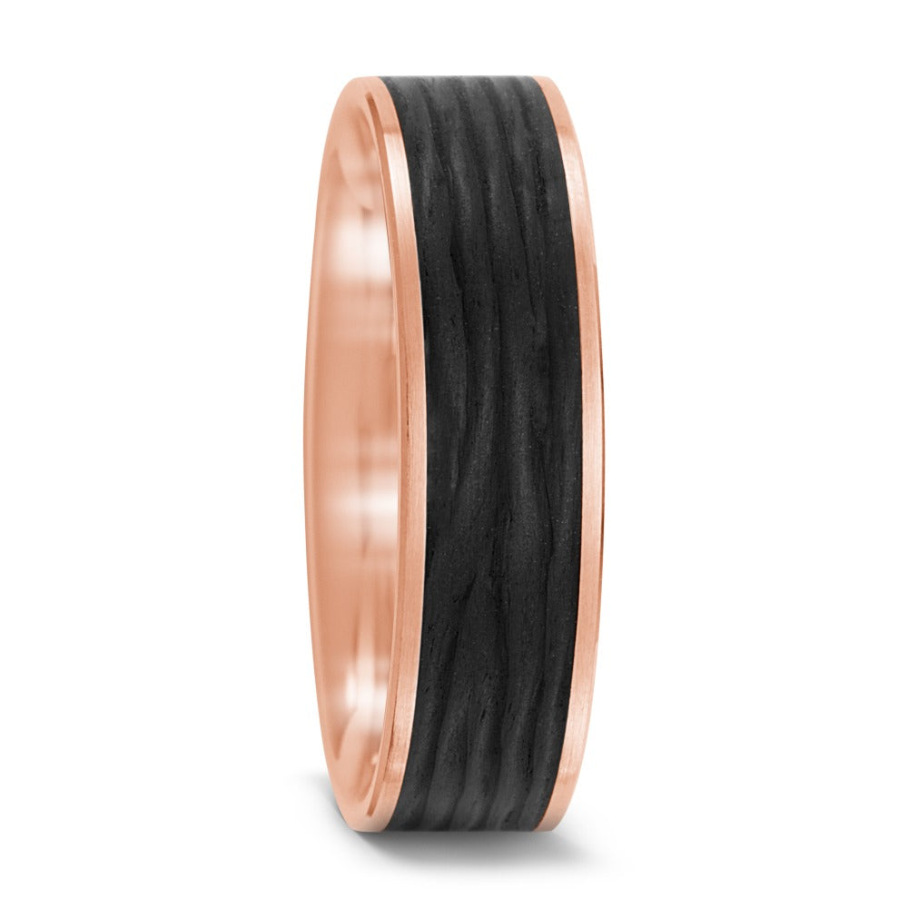 Partnerring 585/14K roségoud, Carbon