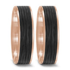 Partnerring 585/14K roségoud, Carbon