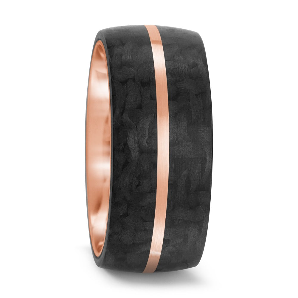 Partnerring 585/14K roségoud, Carbon