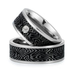 Partnerring Titanium, Carbon Diamant 0.03 ct, w-si