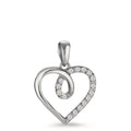 Hanger Zilver Zirkonia Gerhodineerd Hart