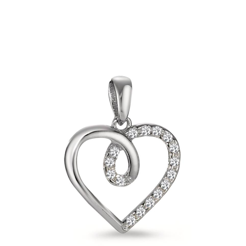 Hanger Zilver Zirkonia Gerhodineerd Hart