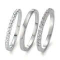 Ring set Zilver Zirkonia Gerhodineerd