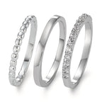 Ring set Zilver Zirkonia Gerhodineerd