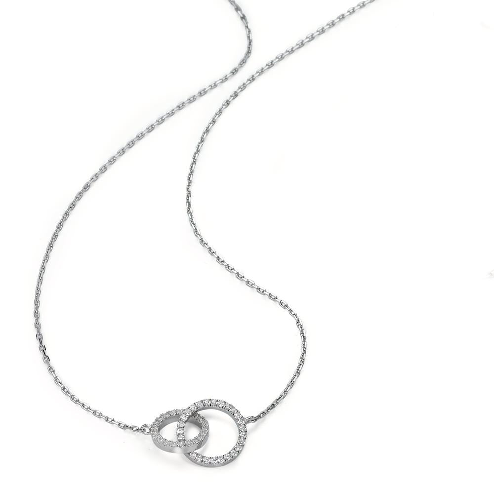 Collier Zilver Zirkonia Gerhodineerd 42-46 cm Ø10 mm