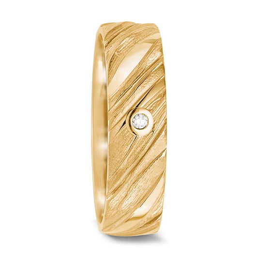 Partnerring 750/18K geel goud Diamant 0.04 ct, w-si