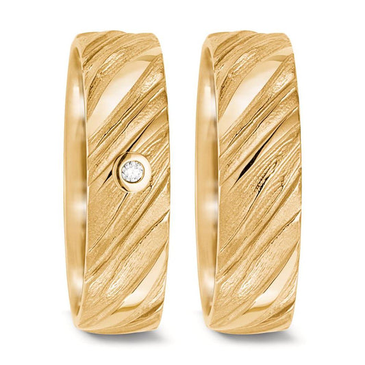 Partnerring 750/18K geel goud Diamant 0.04 ct, w-si