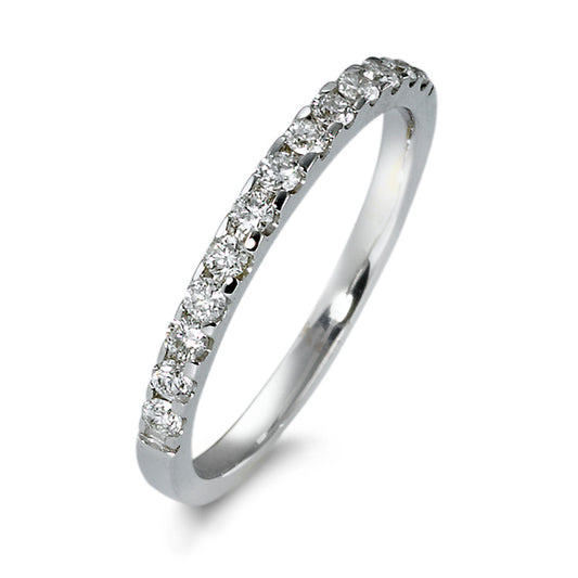 Memory ring 585/14K witgoud Diamant 0.25 ct, 13 Steen, w-si