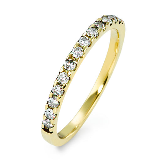 Memory ring 585/14K geel goud Diamant 0.25 ct, 13 Steen, w-si