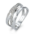 Ring 585/14K witgoud Diamant 0.10 ct, 17 Steen, w-si
