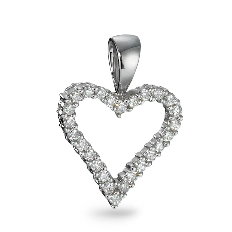 Hanger 750/18K witgoud Diamant 0.31 ct, 26 Steen, w-si Hart Ø14 mm