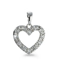 Hanger 750/18K witgoud Diamant 0.60 ct, 12 Steen, w-si Hart Ø17 mm