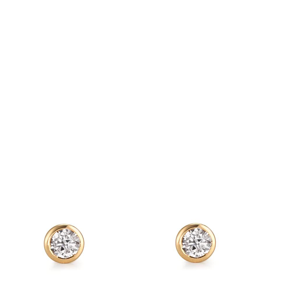 Oorknoppen 750/18K geel goud Zirkonia 2 Steen Ø3 mm