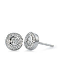 Oorknoppen 750/18K witgoud Diamant 0.39 ct, 34 Steen, w-si Ø7 mm