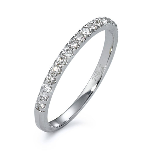 Memory ring 750/18K witgoud Diamant 0.24 ct, 18 Steen, w-si