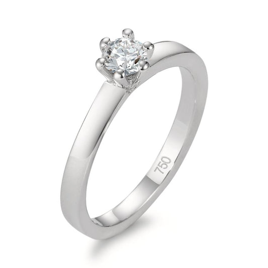 Solitaire ring 750/18K witgoud Diamant 0.25 ct, w-si