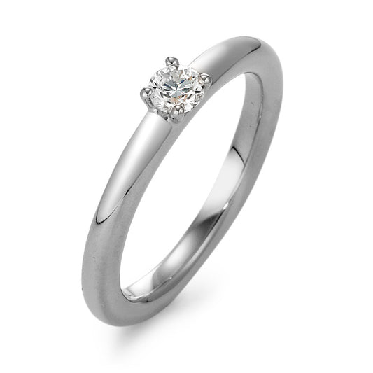 Solitaire ring 750/18K witgoud Diamant 0.20 ct, w-si