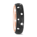 Ring 750/18K roségoud, Carbon Diamant 0.36 ct, 16 Steen, w-si