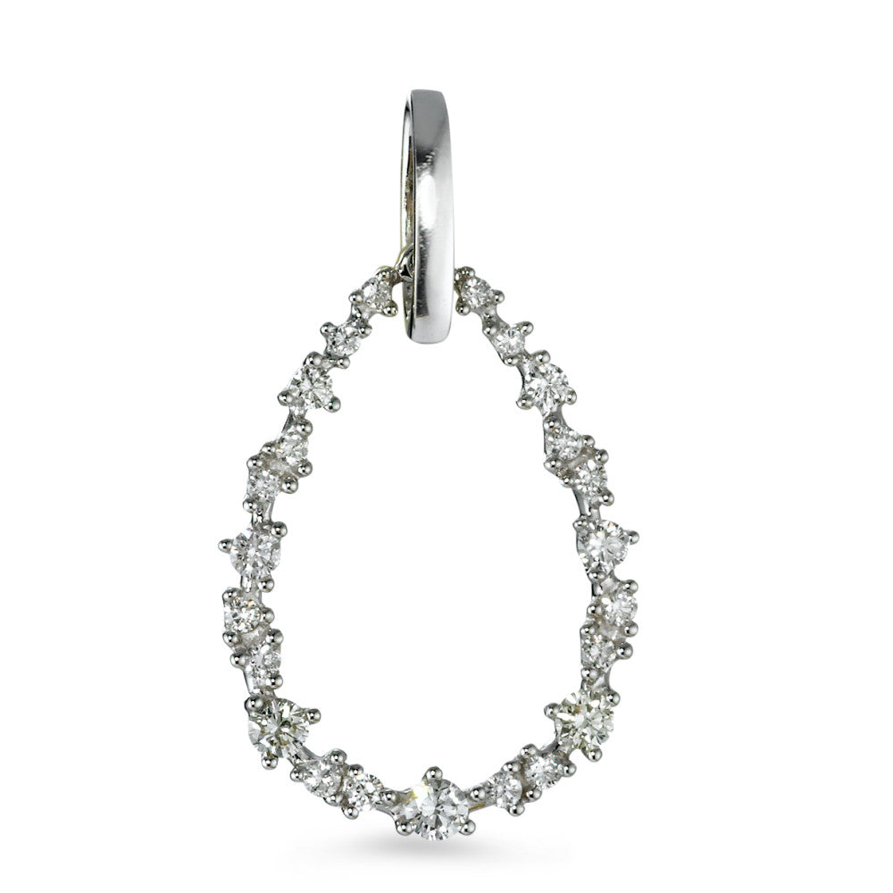 Hanger 750/18K witgoud Diamant wit, 0.33 ct, 23 Steen, [Brillant], w-si