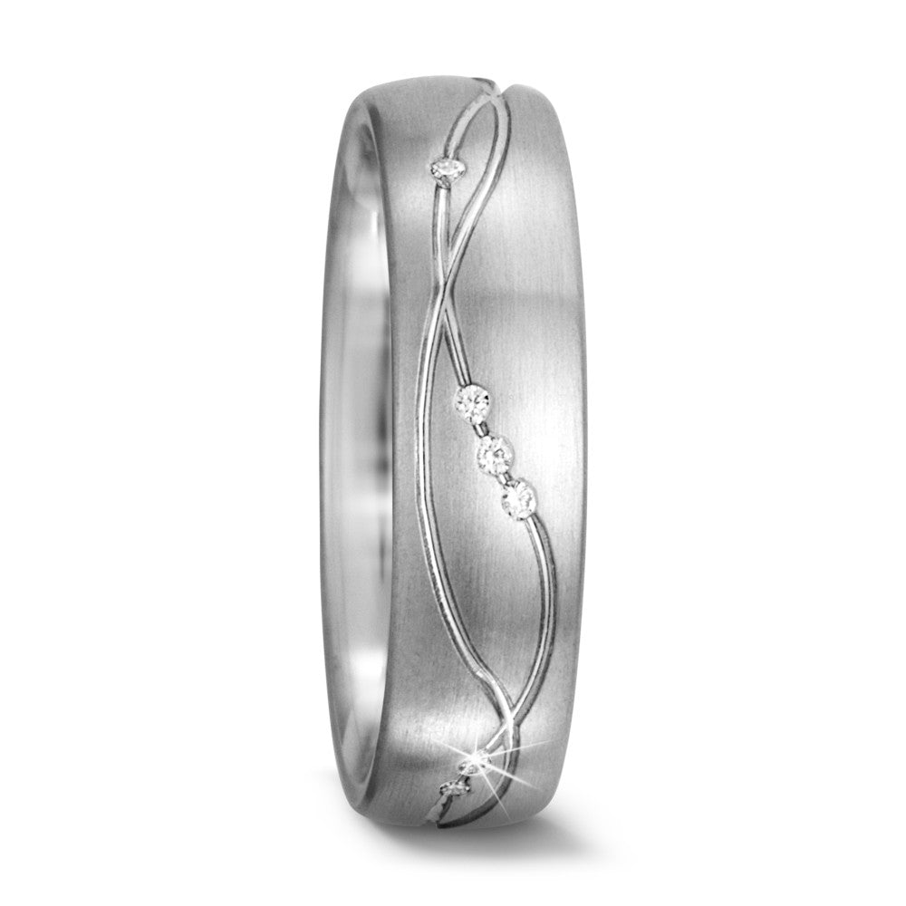 Partnerring 750/18K witgoud Diamant wit, 0.055 ct, 11 Steen, tw-vsi