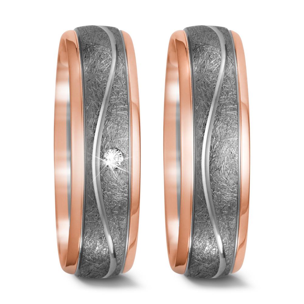 Partnerring 750/18K rood goud, 500 Palladium