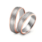 Partnerring 750/18K rood goud, 500 Palladium
