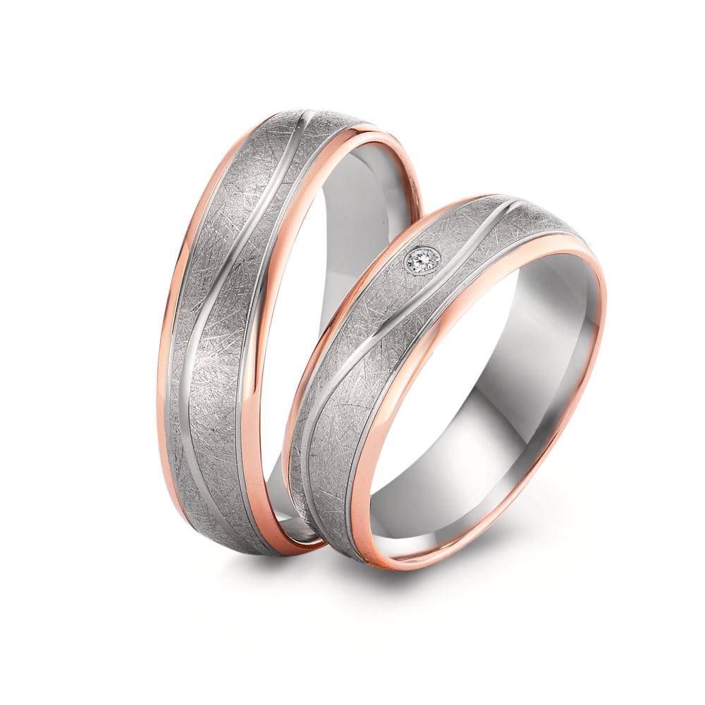 Partnerring 750/18K rood goud, 500 Palladium