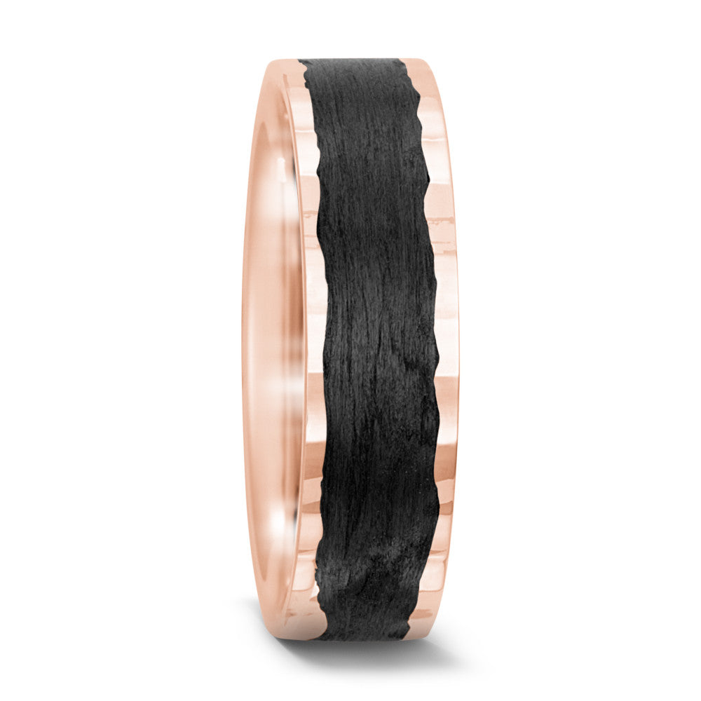 Partnerring 585/14K roségoud, Carbon