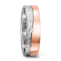 Partnerring 750/18K witgoud, 750/18K roségoud Diamant 0.02 ct, tw-si