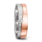 Partnerring 750/18K witgoud, 750/18K roségoud Diamant 0.02 ct, tw-si