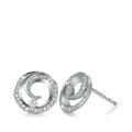 Oorknoppen 750/18K witgoud Diamant 0.30 ct, 56 Steen, [Brillant], w-si Ø10 mm