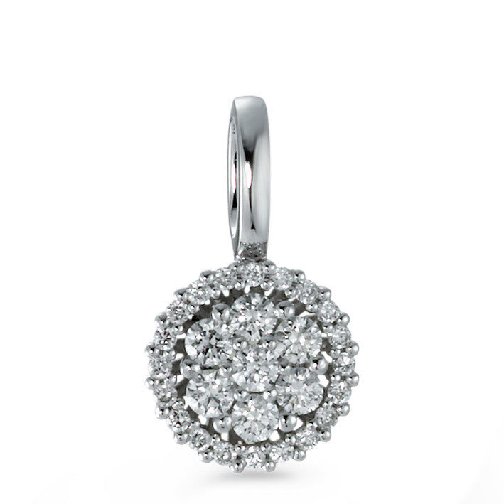 Hanger 750/18K witgoud Diamant 0.26 ct, 27 Steen, [Brillant], w-si Ø8 mm