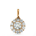 Hanger 750/18K rood goud Diamant 0.50 ct, 11 Steen, [Brillant], w-si Ø7 mm
