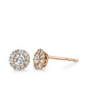 Oorknoppen 750/18K rood goud Diamant 0.50 ct, 22 Steen, [Brillant], w-si Ø6 mm