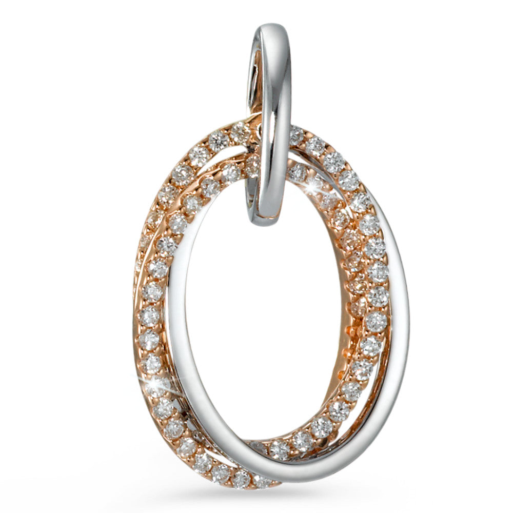 Hanger 750/18K rood goud, 750/18K witgoud Diamant 0.25 ct, 57 Steen, [Brillant], w-si