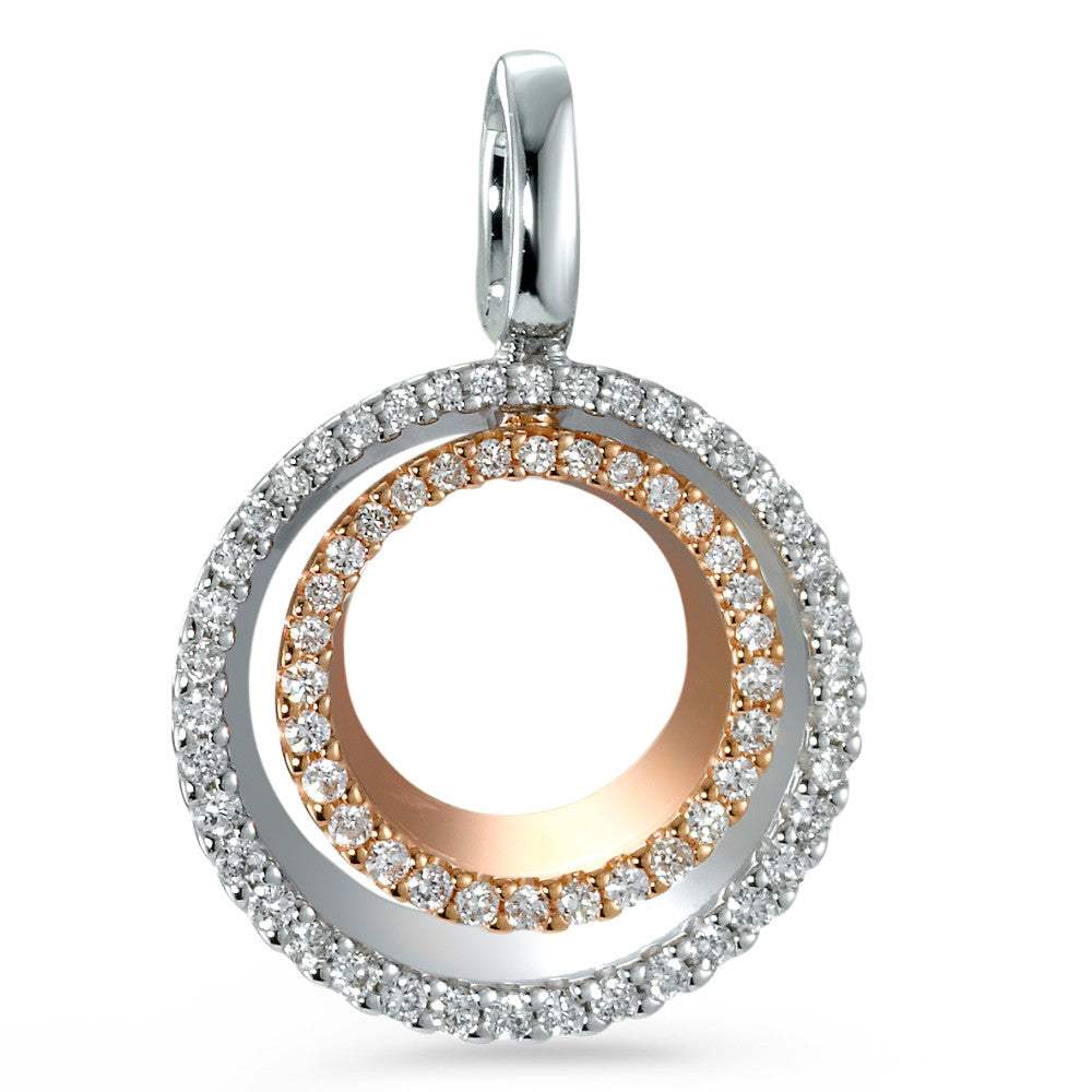 Hanger 750/18K rood goud, 750/18K witgoud Diamant 0.37 ct, 70 Steen, [Brillant], w-si Ø17 mm