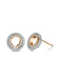 Oorknoppen 750/18K rood goud, 750/18K witgoud Diamant 0.32 ct, 92 Steen, [Brillant], w-si Ø10 mm