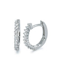 Scharnier oorringen creolen 750/18K witgoud Diamant 0.25 ct, 22 Steen, [Brillant], w-si