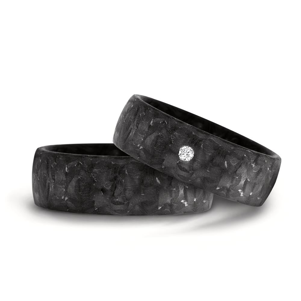 Partnerring Carbon Diamant 0.03 ct, w-si