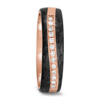 Partnerring 585/14K roségoud, Carbon Diamant 0.091 ct, 13 Steen, tw-si