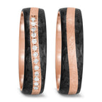 Partnerring 585/14K roségoud, Carbon