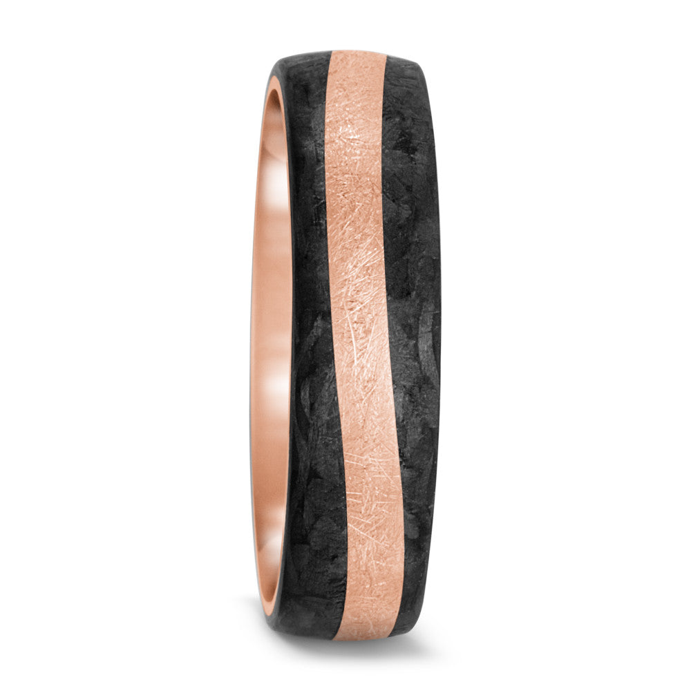 Partnerring 585/14K roségoud, Carbon