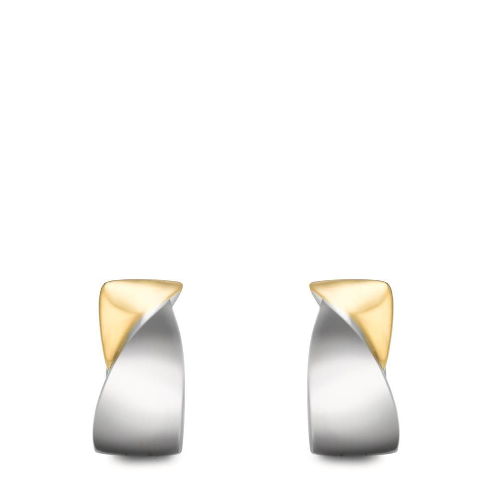 Scharnier oorringen creolen Roestvrijstaal bi-color IP-gecoat