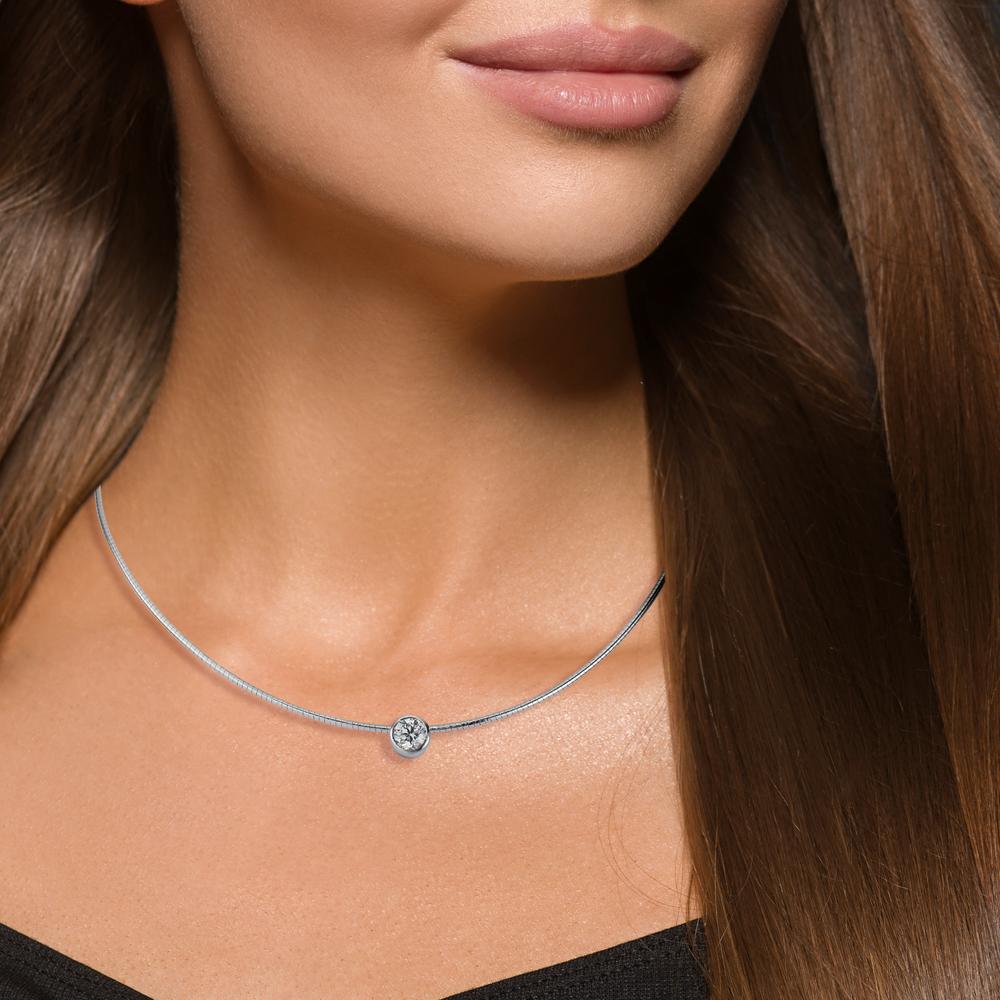 Collier 750/18K witgoud 42 cm