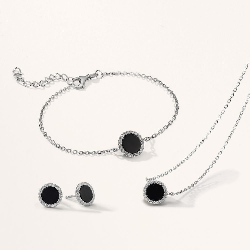 Collier Zilver Onyx Gerhodineerd 40-45 cm Ø10 mm