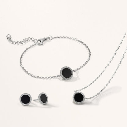 Armband Zilver Onyx Gerhodineerd