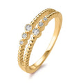 Ring Zilver Zirkonia 6 Steen Verguld