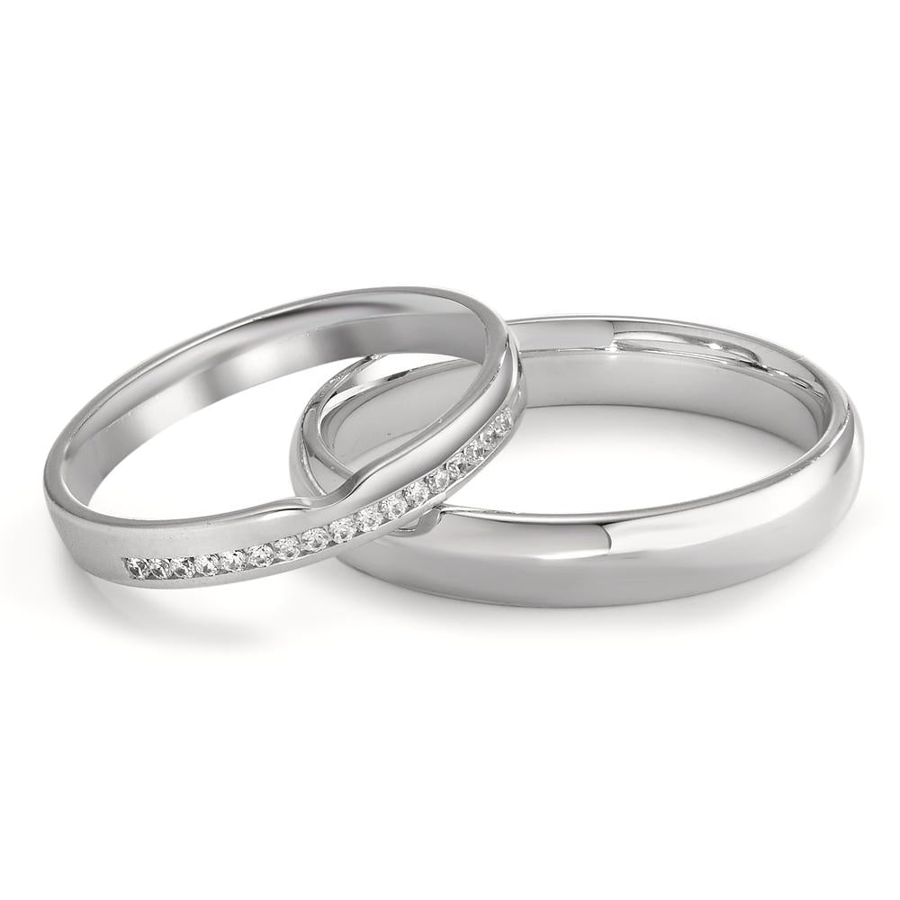 Partnerring 750/18K witgoud Diamant 0.085 ct, 17 Steen, tw-vsi