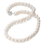Collier Zilver Gerhodineerd zoetwater Parel wit 8-8.5 mm 42 cm