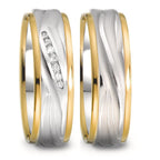 Partnerring 750/18K witgoud, 750/18K geel goud